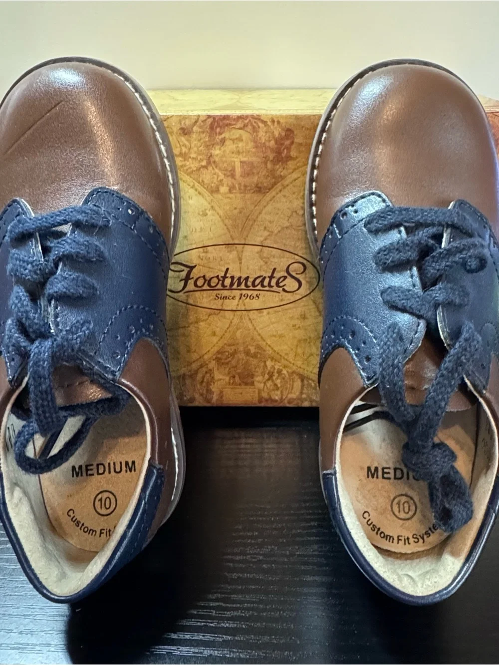 FootMates Brown and Navy Two-Tone Cheer Shoes